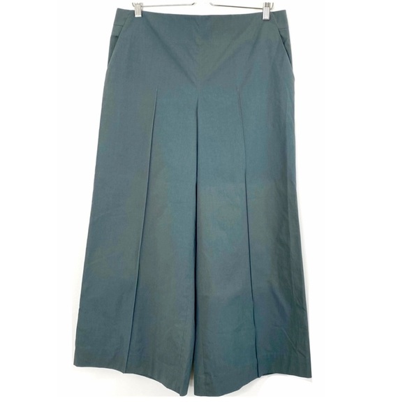 Cos Stitched Culottes Wide Crop Legs Pants in Sage Green National Size 12 New - Picture 3 of 11